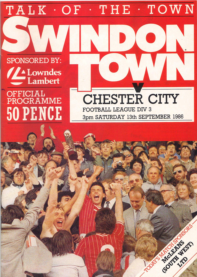 <b>Saturday, September 13, 1986</b><br />vs. Chester City (Home)